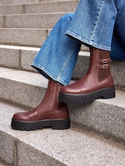 Burgundy Red Forever Comfort® Chunky Platform Ankle Boots - Image 3 of 9