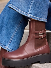 Burgundy Red Forever Comfort® Chunky Platform Ankle Boots - Image 4 of 9