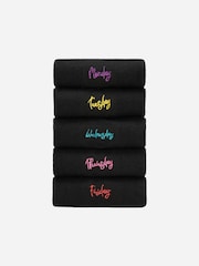 Days Of The Week Embroidered Motif Ankle Socks 5 Pack - Image 1 of 6