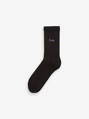 Days Of The Week Embroidered Motif Ankle Socks 5 Pack - Image 3 of 6