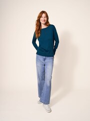 White Stuff Teal Blue Jumper - Image 3 of 6
