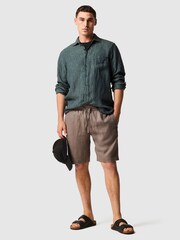 Rodd & Gunn Brown Linen 9" Resort Shorts - Image 2 of 5