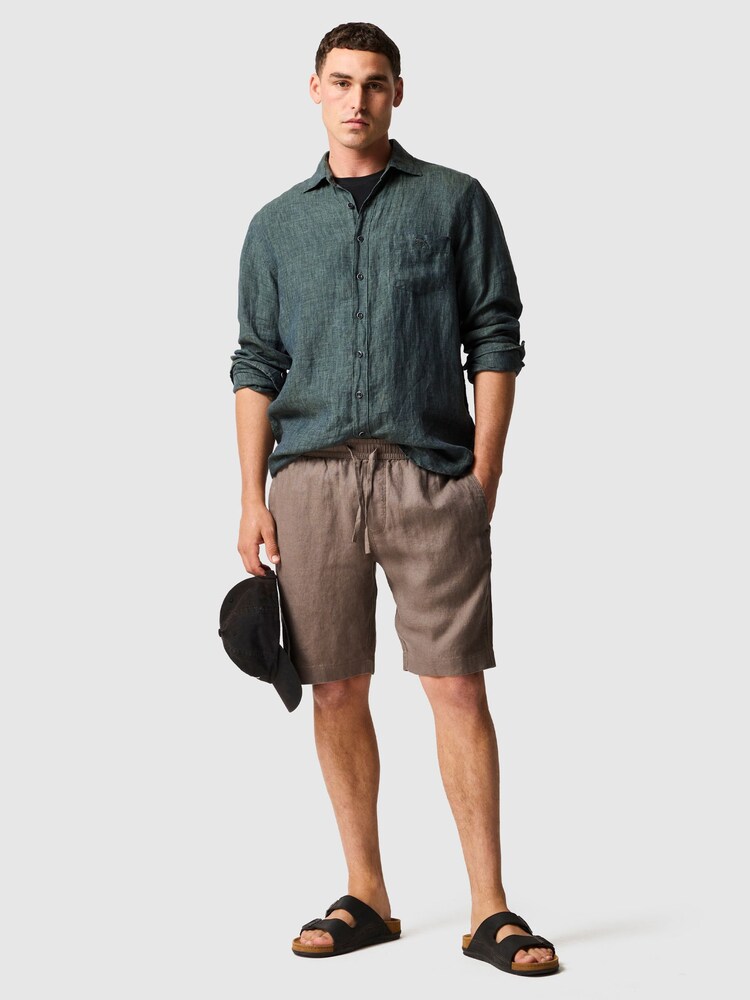 Rodd & Gunn Brown Linen 9" Resort Shorts - Image 2 of 5