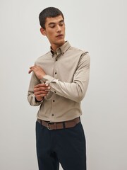 Neutral Brown Motionflex Knitted Shirt - Image 1 of 8