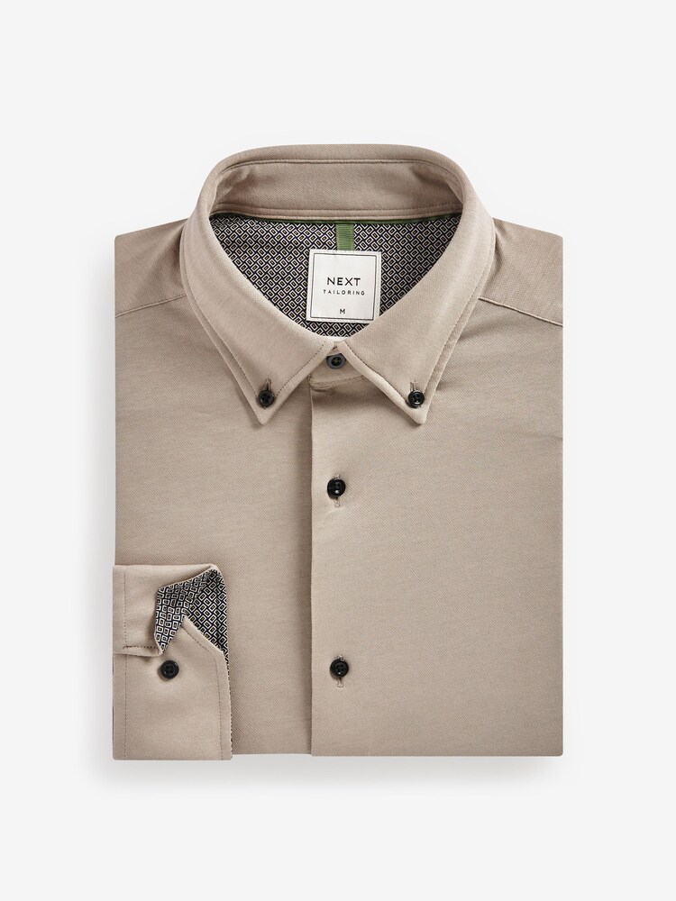 Neutral Brown Motionflex Knitted Shirt - Image 6 of 8