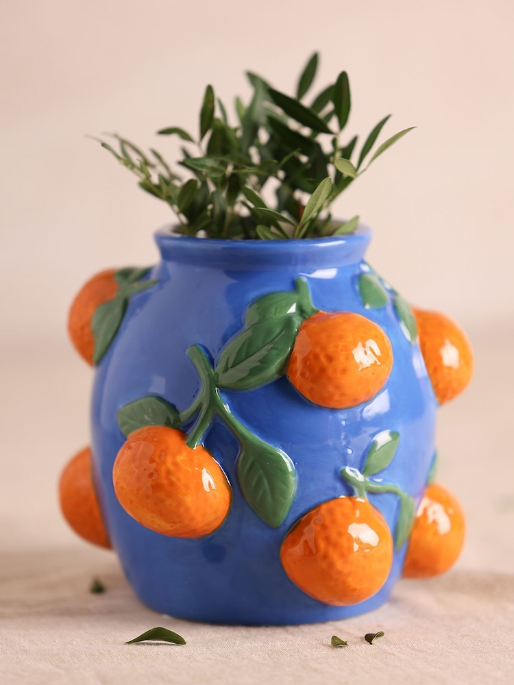Widdop Blue Vase With Oranges - Image 2 of 2