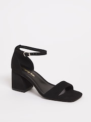 Simply Be Black Barely There Block Heel Sandals in Extra Wide Fit - Image 2 of 3