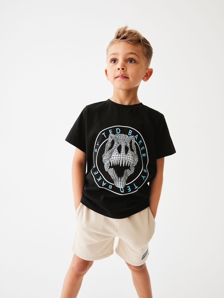 Baker by Ted Baker Dinosaur Black T-Shirt - Image 1 of 10