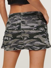 Superdry Grey Utility Parachute 100% Cotton Skirt - Image 4 of 10