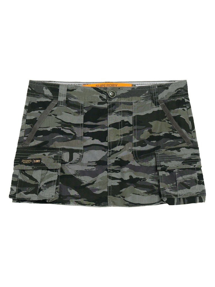 Superdry Grey Utility Parachute 100% Cotton Skirt - Image 6 of 10