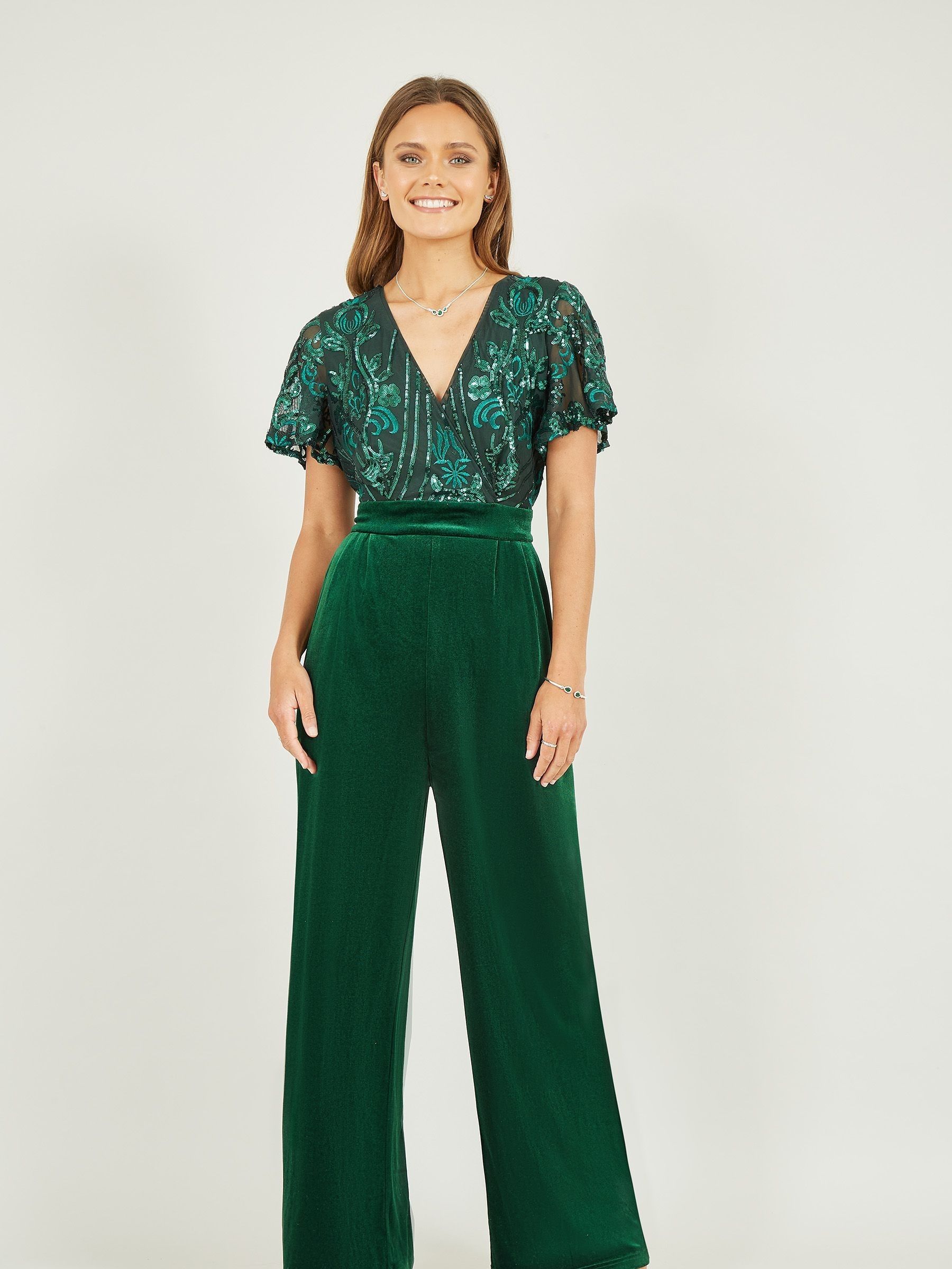 Yumi green jumpsuit discount