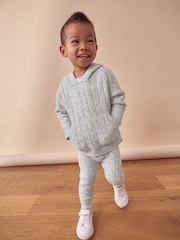 Grey Cable Knit Hoodie and Jogger Set (3mths-7yrs) - Image 1 of 2