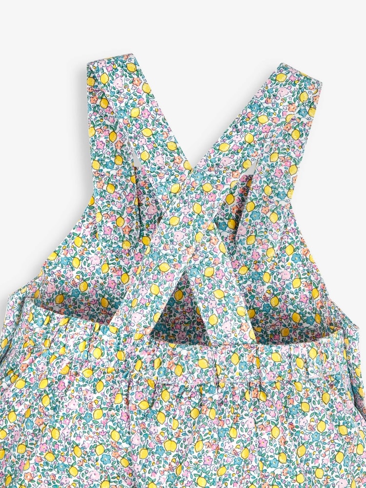 JoJo Maman Bébé Lemon Ditsy Print Culotte Dungarees - Image 5 of 5