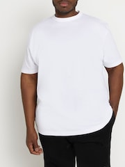 River Island White 100% Cotton Big & Tall Regular Fit T-Shirt - Image 1 of 5