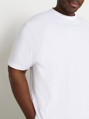 River Island White 100% Cotton Big & Tall Regular Fit T-Shirt - Image 3 of 5