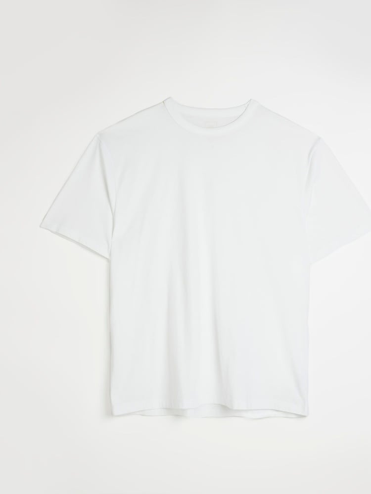 River Island White 100% Cotton Big & Tall Regular Fit T-Shirt - Image 5 of 5