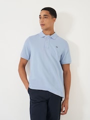 Crew Clothing Light Blue 100% Cotton Pique Polo Shirt - Image 1 of 5