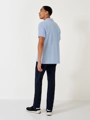 Crew Clothing Light Blue 100% Cotton Pique Polo Shirt - Image 2 of 5