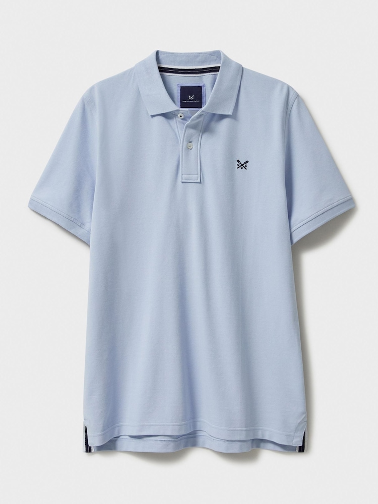 Crew Clothing Light Blue 100% Cotton Pique Polo Shirt - Image 5 of 5