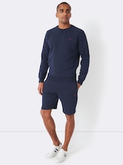 Crew Clothing Blue Crossed Oars Sweat Shorts - Image 1 of 4