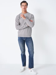 Crew Clothing Grey Crossed Oars Crew Neck Sweatshirt - Image 2 of 4
