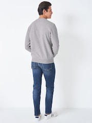 Crew Clothing Grey Crossed Oars Crew Neck Sweatshirt - Image 3 of 4