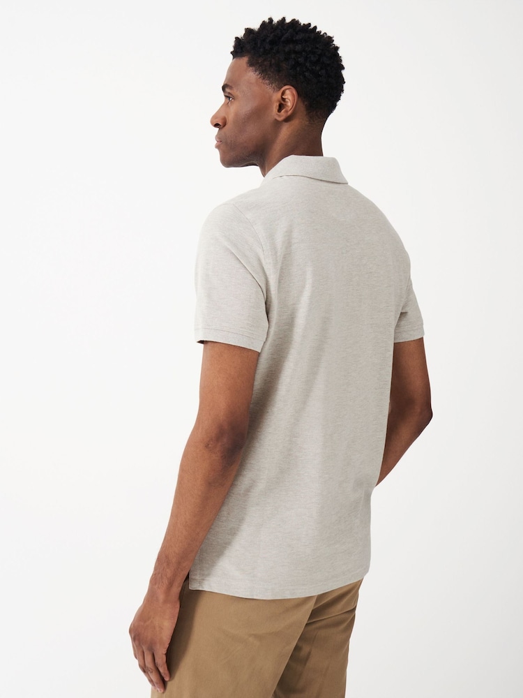 Crew Clothing Grey Plain 100% Cotton Classic Polo Shirt - Image 2 of 5