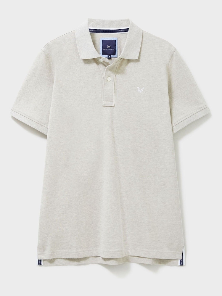 Crew Clothing Grey Plain 100% Cotton Classic Polo Shirt - Image 5 of 5