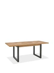 Bentley Designs Rustic Oak Peppercorn Indus 4 to 6 Seater Extending Dining Table - Image 4 of 6