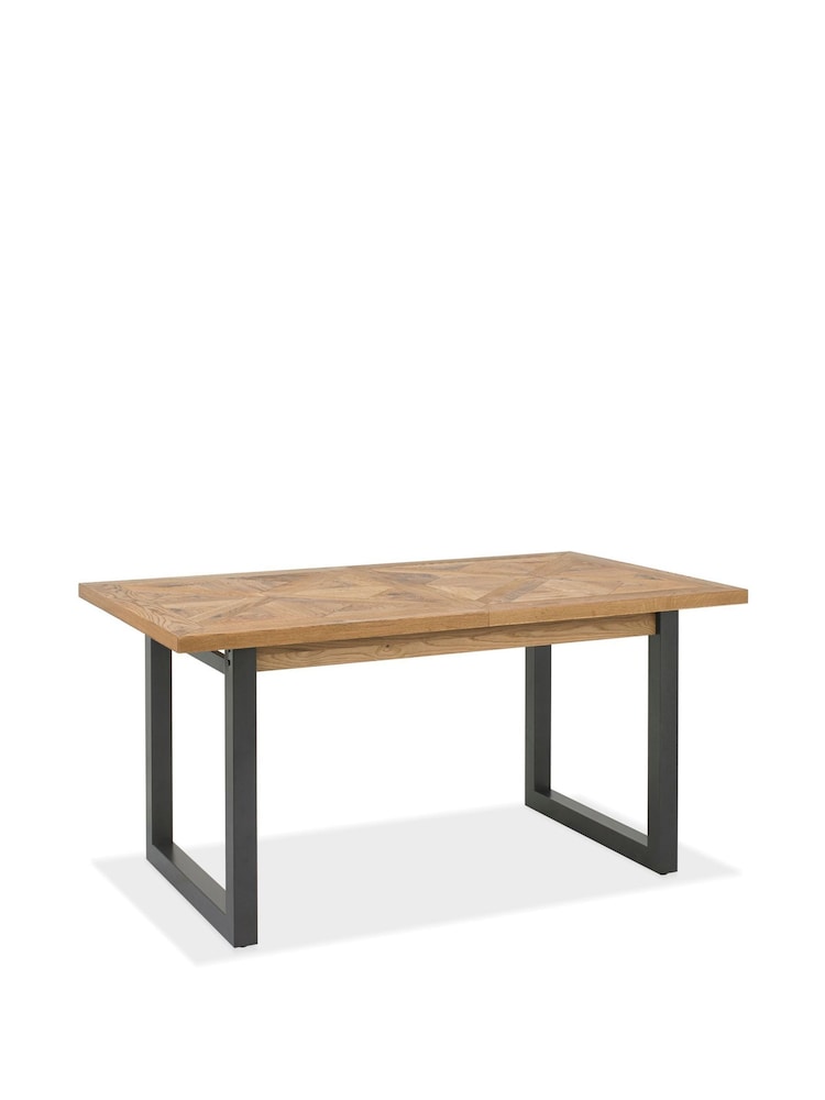 Bentley Designs Rustic Oak Peppercorn Indus 4 to 6 Seater Extending Dining Table - Image 6 of 6
