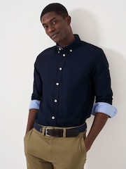 Crew Clothing Blue Slim Fit 100% Cotton Oxford Shirt - Image 1 of 5