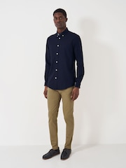Crew Clothing Blue Slim Fit 100% Cotton Oxford Shirt - Image 3 of 5