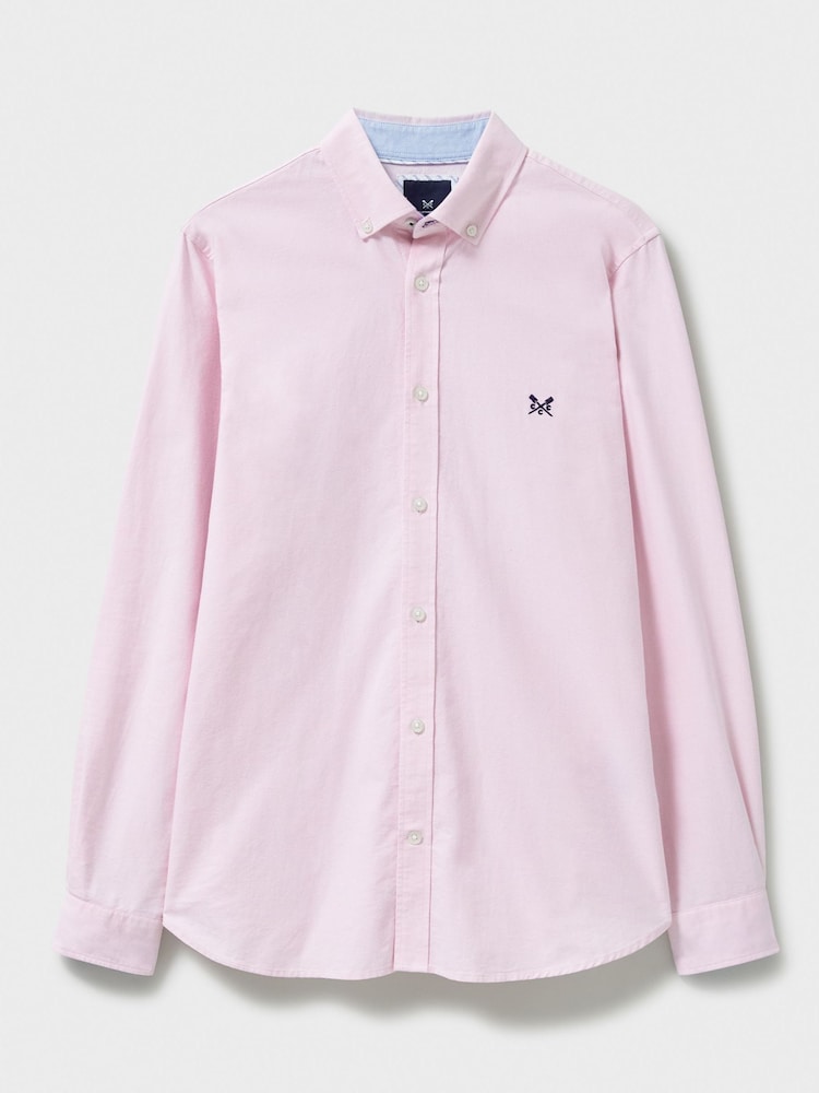 Crew Clothing Pink Slim Fit 100% Cotton Oxford Shirt - Image 5 of 5