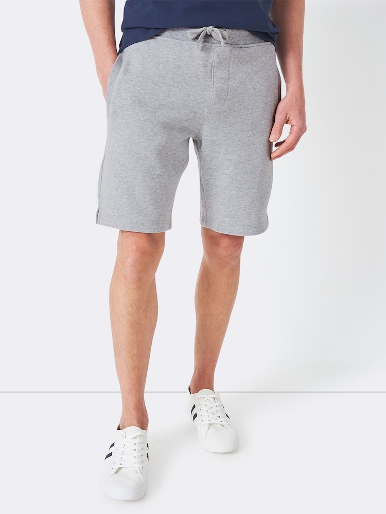 Grijs - Crew Clothing sweatshorts met gekruiste roeispanen - Image 1 of 4