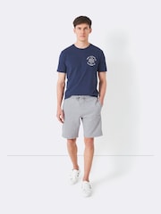 Grijs - Crew Clothing sweatshorts met gekruiste roeispanen - Image 2 of 4