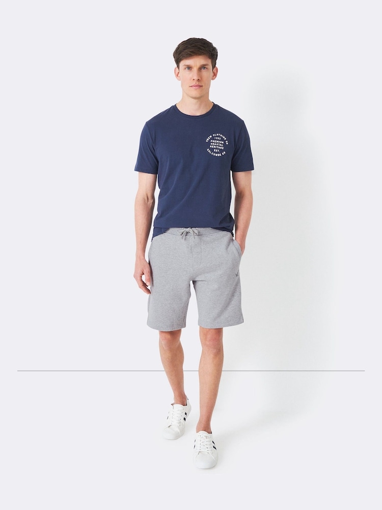 Grijs - Crew Clothing sweatshorts met gekruiste roeispanen - Image 2 of 4