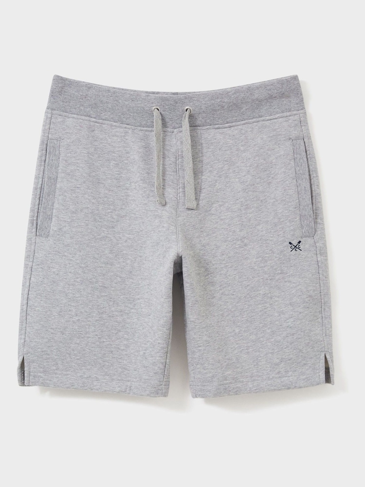 Crew Clothing Grey Crossed Oars Sweat Shorts - Image 4 of 4 Crew Clothing Grey Crossed Oars Sweat Shorts - Image 4 of 4