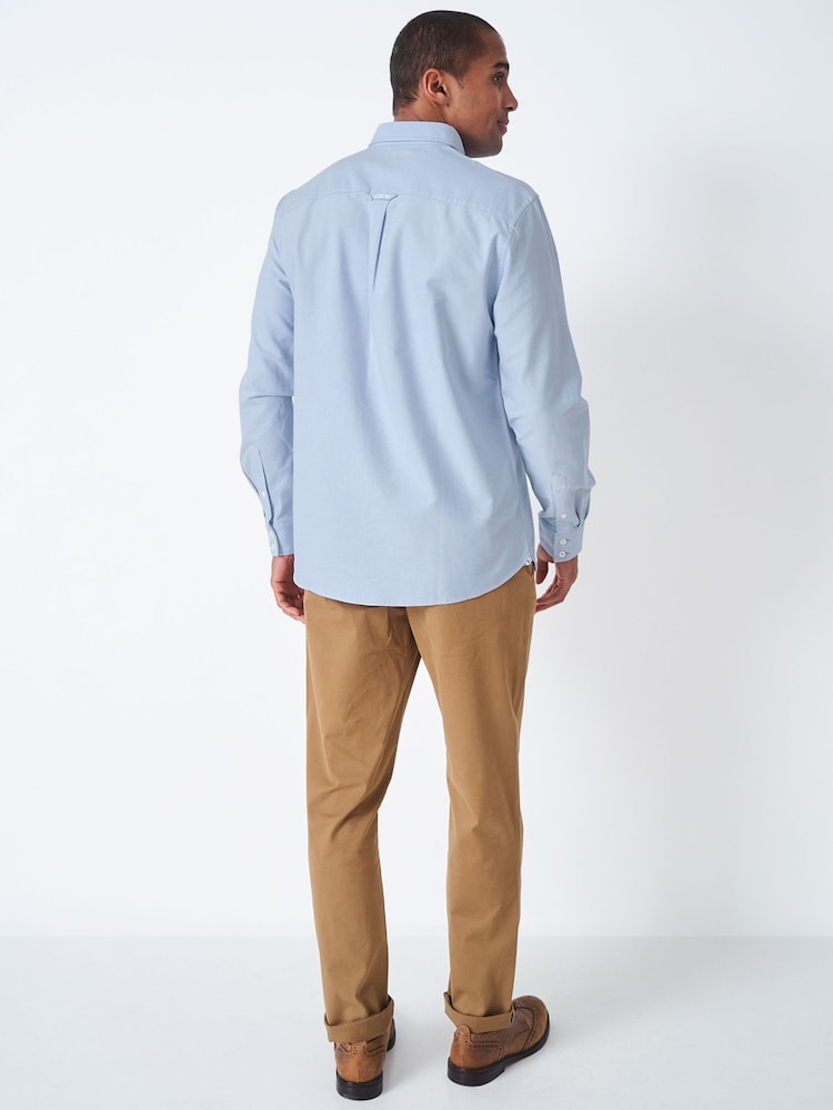 Crew Clothing Blue Classic Fit 100% Cotton Oxford Shirt - Image 2 of 4