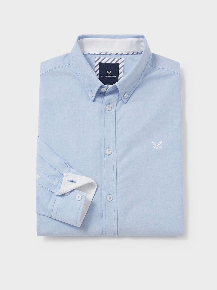 Crew Clothing Blue Classic Fit 100% Cotton Oxford Shirt - Image 4 of 4