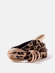 Mint Velvet Brown Leopard Print Textured Belt - Image 2 of 4