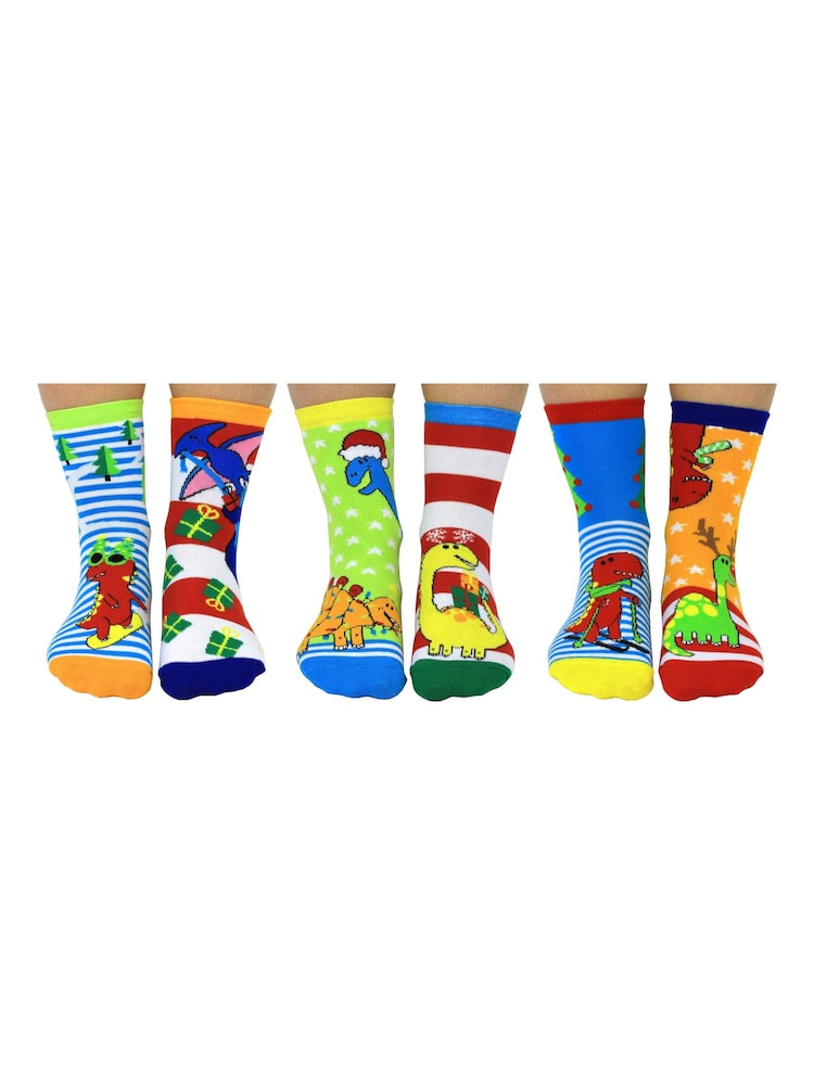 United Odd Socks Black Christmas Santa Saurus Socks - Image 2 of 10
