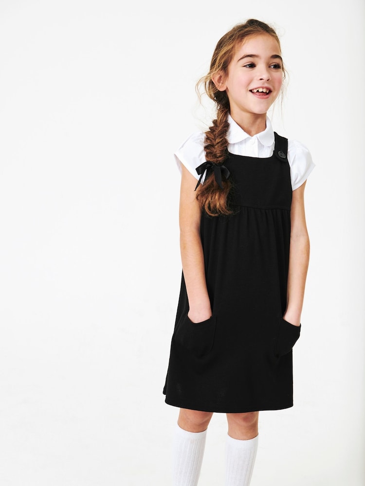 Black Jersey Stretch Pinafore School Dress (3-14yrs) - Image 2 of 6