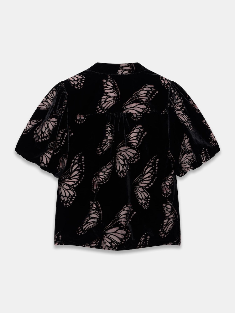 Mint Velvet Black Velvet Butterfly Detail Top - Image 8 of 8 Mint Velvet Black Velvet Butterfly Detail Top - Image 8 of 8