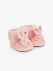 JoJo Maman Bébé Pink Rabbit Slippers - Image 1 of 3