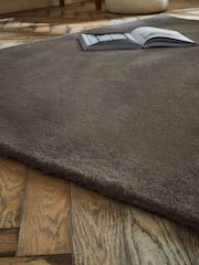 Natural Heathered Faux Fur Rug - Image 2 of 7