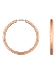BOSS Gold Tone Insignia Carnation Hoop Earrings - Image 1 of 2