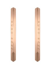 BOSS Gold Tone Insignia Carnation Hoop Earrings - Image 2 of 2