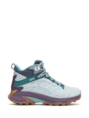 Merrell Blue Moab Speed 2 Ltr Mid Wp Trainers - Image 1 of 6
