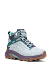 Merrell Blue Moab Speed 2 Ltr Mid Wp Trainers - Image 2 of 6