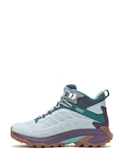 Merrell Blue Moab Speed 2 Ltr Mid Wp Trainers - Image 3 of 6
